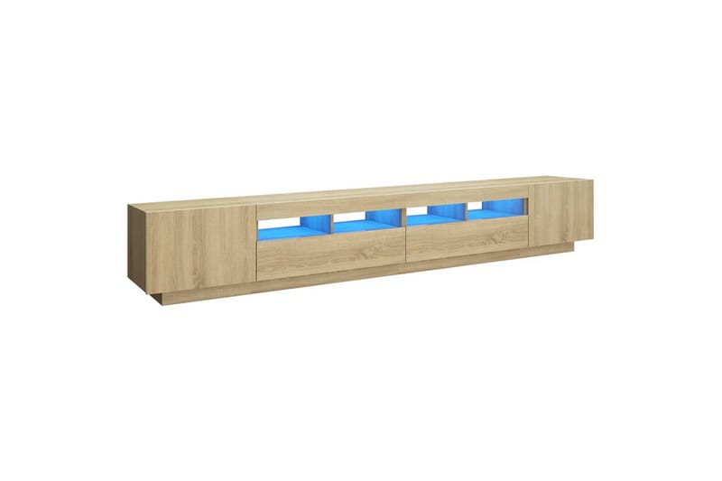 TV-benk med LED-lys sonoma eik 260x35x40 cm - Brun - Møbler - Mediamøbel & tv møbel - TV-benk & mediabenk