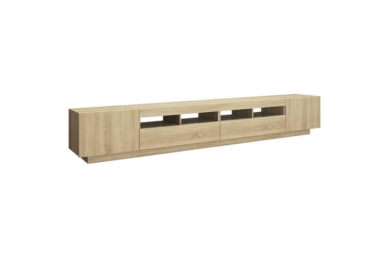 TV-benk med LED-lys sonoma eik 260x35x40 cm - Brun - TV-benk & mediabenk