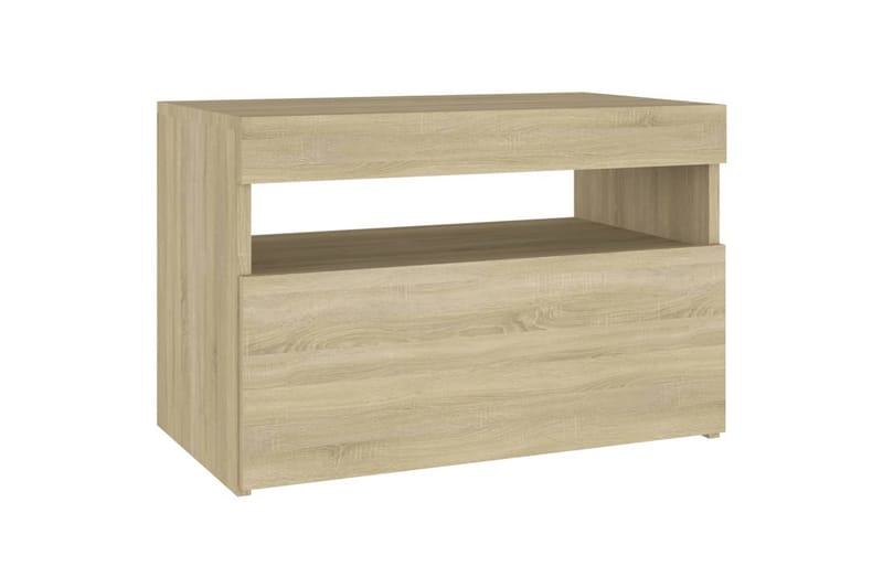 TV-benk med LED-lys sonoma eik 60x35x40 cm - Brun - Møbler - Mediamøbel & tv møbel - TV-benk & mediabenk