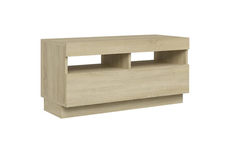 TV-benk med LED-lys sonoma eik 80x35x40 cm - Brun - Møbler - Mediamøbel & tv møbel - TV-benk & mediabenk