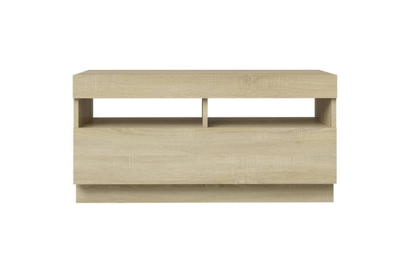 TV-benk med LED-lys sonoma eik 80x35x40 cm - Brun - Møbler - Mediamøbel & tv møbel - TV-benk & mediabenk