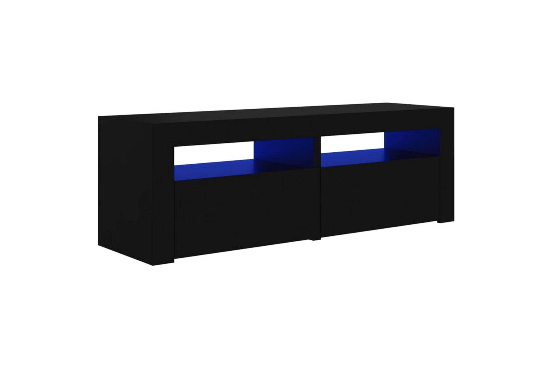 TV-benk med LED-lys svart 120x35x40 cm - Svart - Møbler - Mediamøbel & tv møbel - TV-benk & mediabenk
