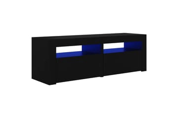 TV-benk med LED-lys svart 120x35x40 cm - Svart - Møbler - Mediamøbel & tv møbel - TV-benk & mediabenk