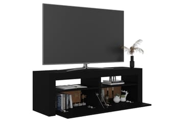 TV-benk med LED-lys svart 120x35x40 cm - Svart - Møbler - Mediamøbel & tv møbel - TV-benk & mediabenk