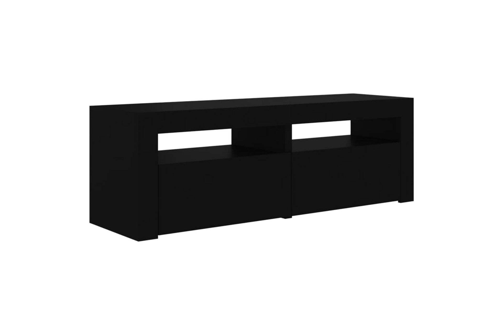 TV-benk med LED-lys svart 120x35x40 cm - Svart - Møbler - Mediamøbel & tv møbel - TV-benk & mediabenk