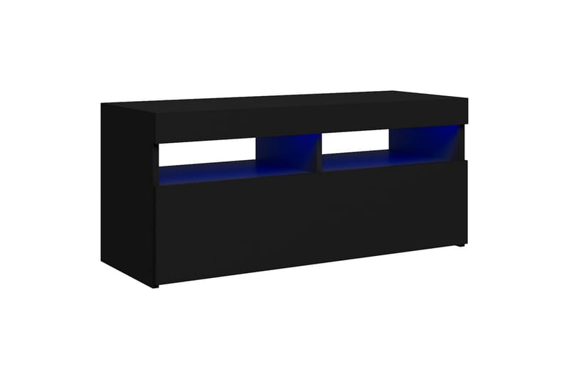 TV-benk med LED-lys svart 90x35x40 cm - Svart - Møbler - Mediamøbel & tv møbel - TV-benk & mediabenk