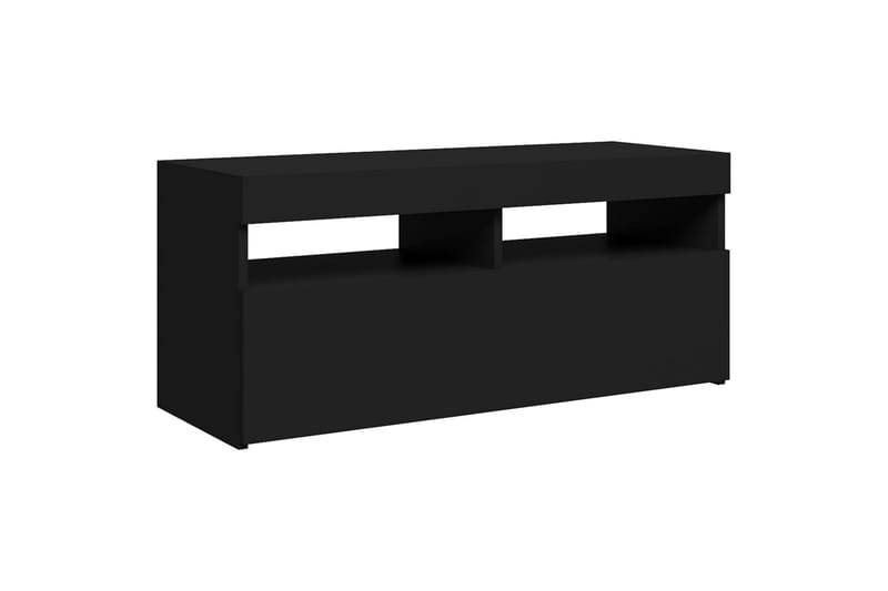 TV-benk med LED-lys svart 90x35x40 cm - Svart - Møbler - Mediamøbel & tv møbel - TV-benk & mediabenk