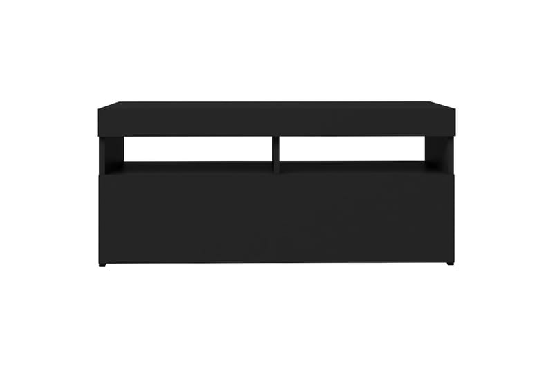 TV-benk med LED-lys svart 90x35x40 cm - Svart - Møbler - Mediamøbel & tv møbel - TV-benk & mediabenk