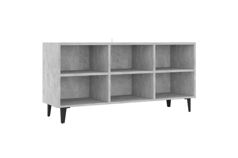 TV-benk med metallben betonggrå 103,5x30x50 cm - Grå - Møbler - Mediamøbel & tv møbel - TV-skap