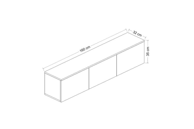 Neon TV-benk 160x32 cm Mørk blå - Hanah Home - Møbler - Mediamøbel & tv møbel - TV-benk & mediabenk