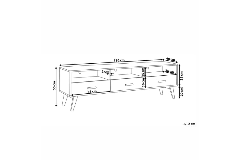 Alfambra TV-Benk 180 cm - Hvit - TV-benk & mediabenk