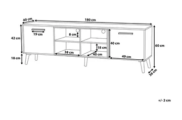 Alloa TV-benk 40x180 cm - Hvit - Møbler - Mediamøbel & tv møbel - TV-benk & mediabenk