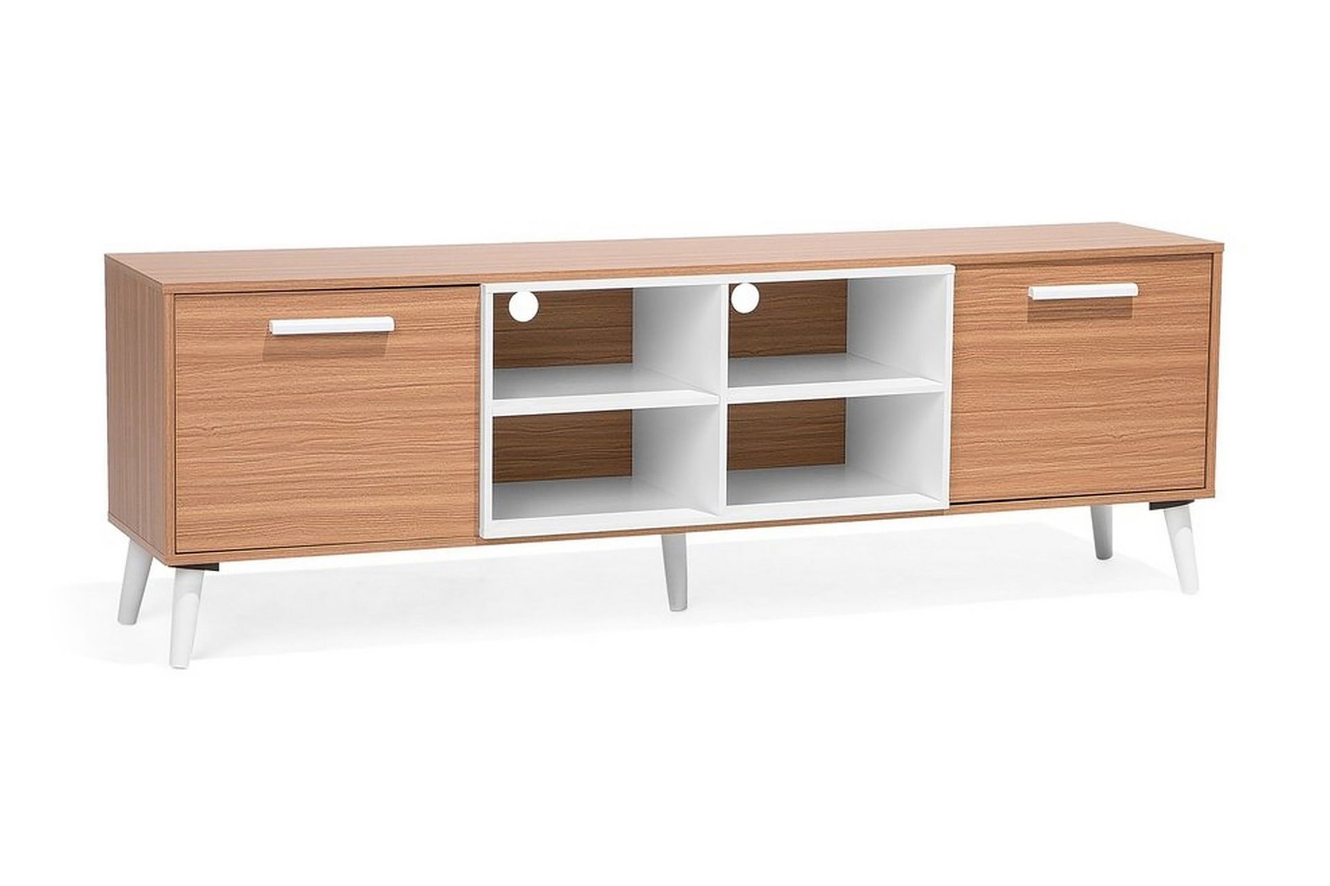 Alloa TV-benk 40x180 cm - Hvit/Brun - Møbler - Mediamøbel & tv møbel - TV-benk & mediabenk
