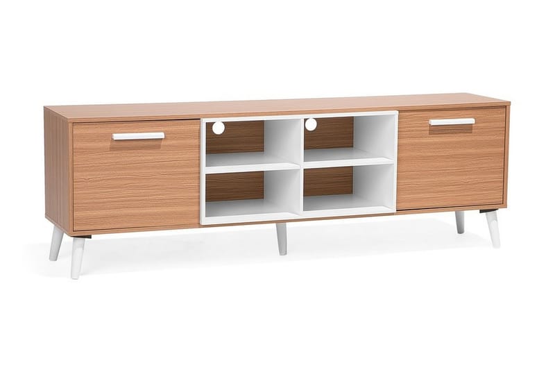 Alloa TV-benk 40x180 cm - Hvit/Brun - Møbler - Mediamøbel & tv møbel - TV-benk & mediabenk