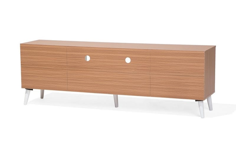 Alloa TV-benk 40x180 cm - Hvit/Brun - Møbler - Mediamøbel & tv møbel - TV-benk & mediabenk