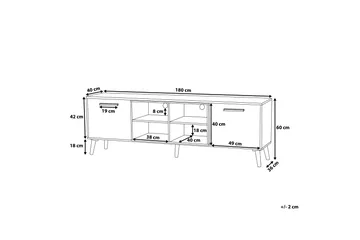 Alloa Tv-Benk 40x180 Cm - Svart - Møbler - Mediamøbel & tv møbel - TV-benk & mediabenk