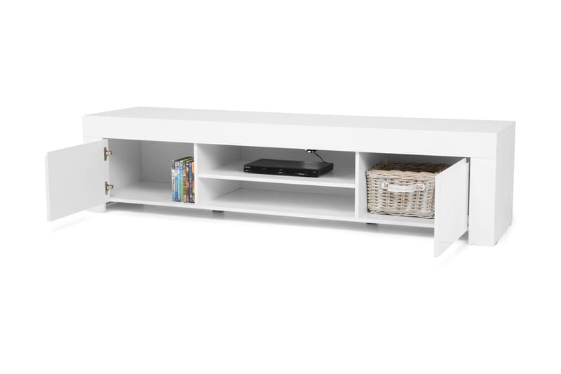 Amalfi TV-benk 190 cm Stor 2 Luker - Hvit Høyglans - Møbler - Mediamøbel & tv møbel - TV-benk & mediabenk
