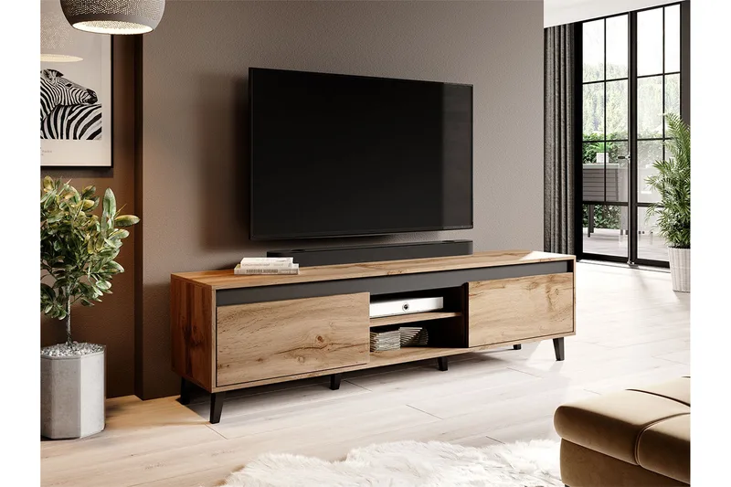 Amshyttan Tv-benk 170 cm - Natur/Antrasitt - Møbler - Mediamøbel & tv møbel - TV-benk & mediabenk