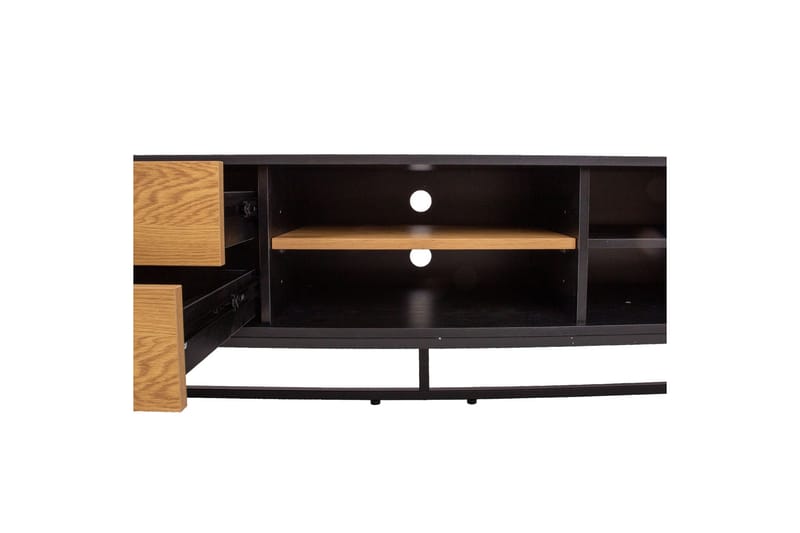 Amsterdam TV-nivå 160 cm Eik/Svart - Møbler - Mediamøbel & tv møbel - TV-benk & mediabenk