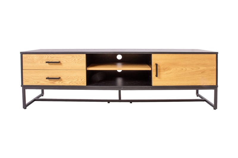 Amsterdam TV-nivå 160 cm Eik/Svart - Møbler - Mediamøbel & tv møbel - TV-benk & mediabenk