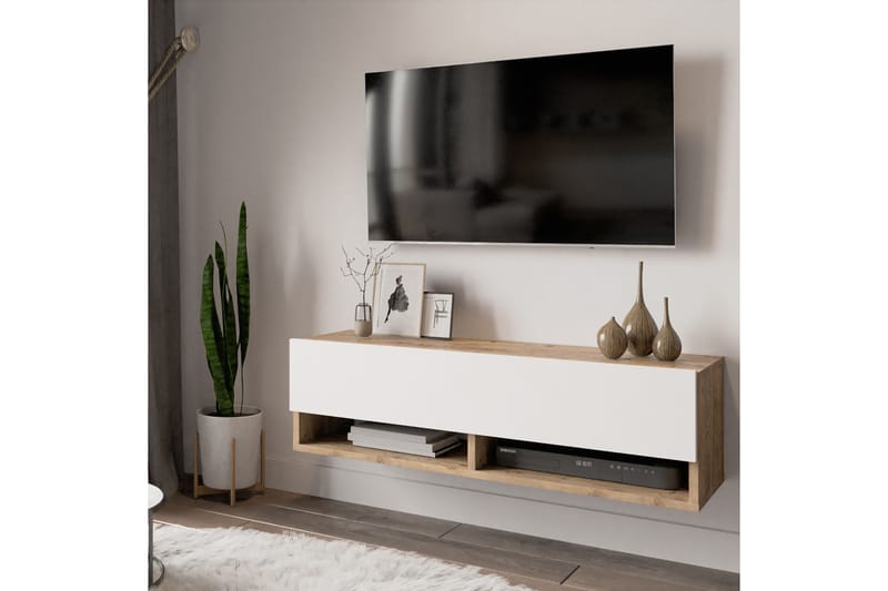 Anari TV-benk 100 cm - Natur / Hvit - TV-benk & mediabenk