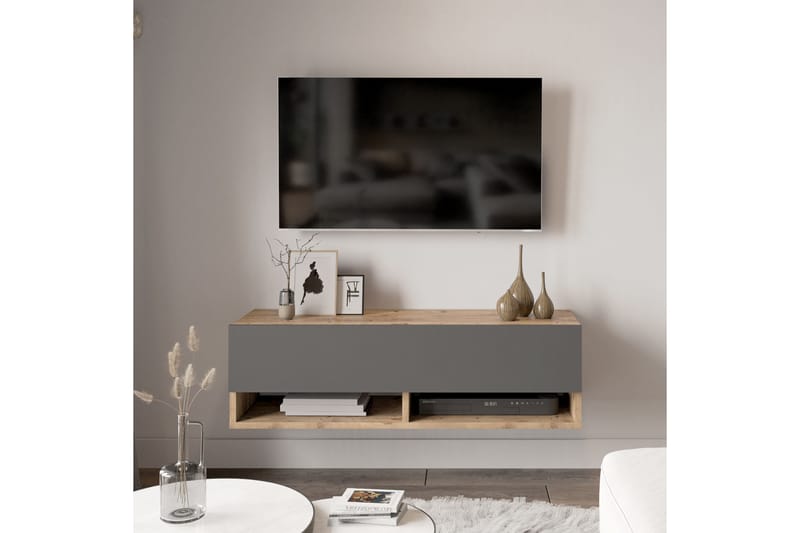 Anari Tv-benk 100 cm - Natur/Antrasitt - TV-benk & mediabenk