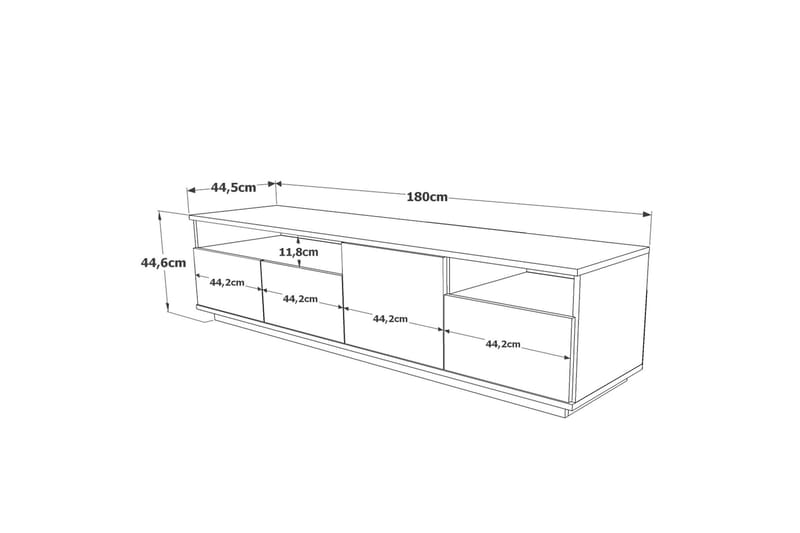 Anari TV-benk 180 cm 2 Hyller - Natur / Hvit - Møbler - Mediamøbel & tv møbel - TV-benk & mediabenk