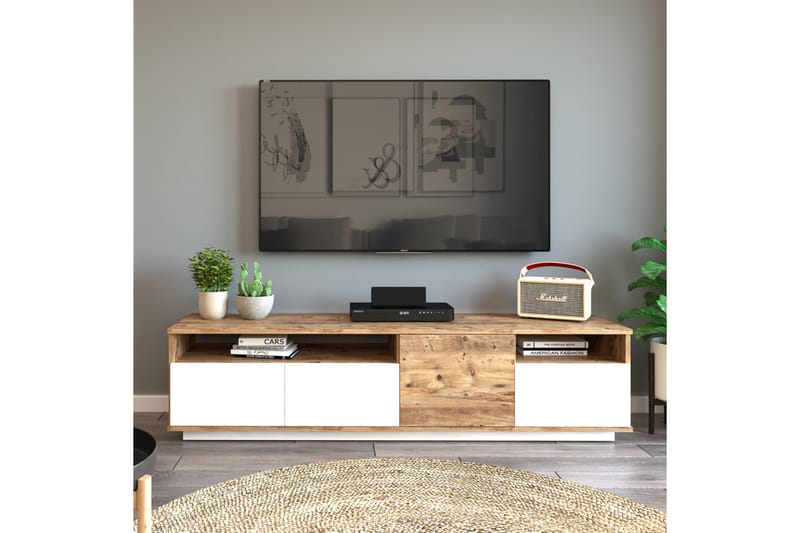 Anari TV-benk 180 cm 2 Hyller - Natur / Hvit - Møbler - Mediamøbel & tv møbel - TV-benk & mediabenk