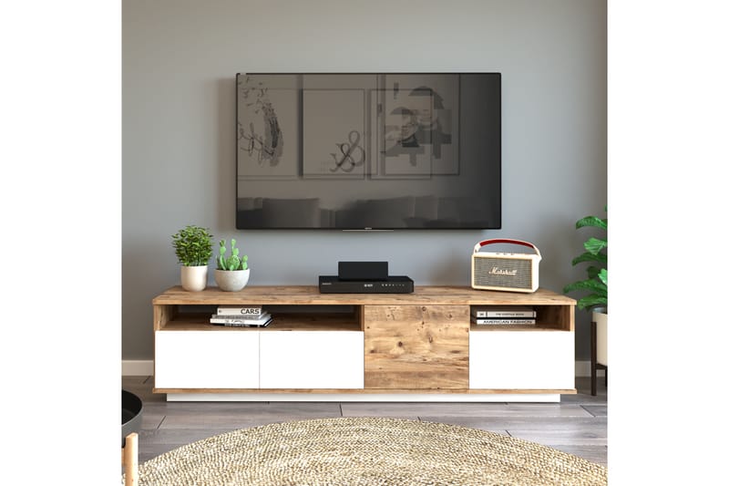 Anari TV-benk 180 cm 2 Hyller - Natur / Hvit - TV-benk & mediabenk