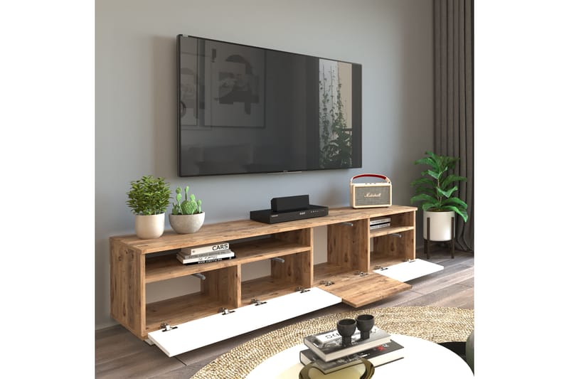 Anari TV-benk 180 cm 2 Hyller - Natur / Hvit - Møbler - Mediamøbel & tv møbel - TV-benk & mediabenk