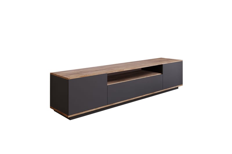 Anari TV-benk 180 cm med hylle - Antrasitt / Natur - Møbler - Mediamøbel & tv møbel - TV-benk & mediabenk