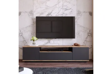 Anari TV-benk 180 cm med hylle - Antrasitt / Natur - Møbler - Mediamøbel & tv møbel - TV-benk & mediabenk