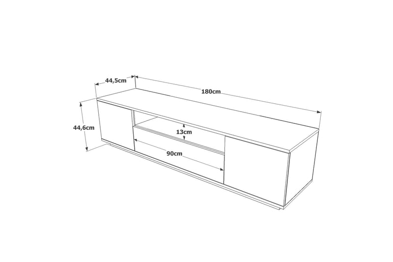 Anari TV-benk 180 cm med hylle - Antrasitt / Natur - Møbler - Mediamøbel & tv møbel - TV-benk & mediabenk