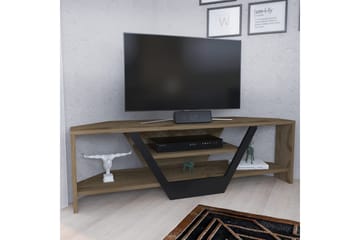 Andifli Hjørne TV-benk 120 cm med Oppbevaring i Mørkt Tre - Brun - Møbler - Mediamøbel & tv møbel - TV-benk & mediabenk