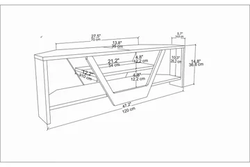 Andifli Tv-benk 120x36,8 cm - Brun - Møbler - Mediamøbel & tv møbel - TV-benk & mediabenk