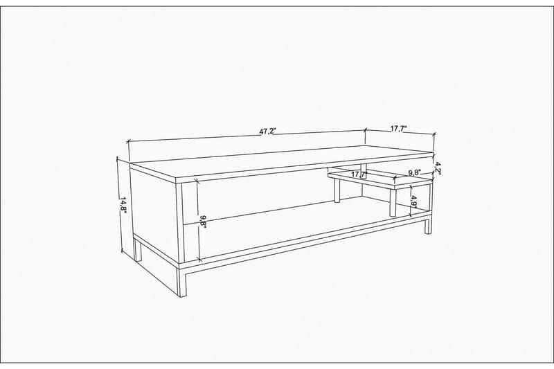 Andifli Tv-benk 120x37,6 cm - Gull - TV-benk & mediabenk