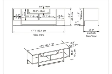 Andifli Tv-benk 120x40,2 cm - Gull - Møbler - Mediamøbel & tv møbel - TV-benk & mediabenk
