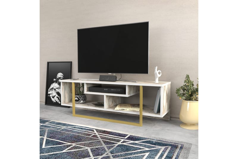 Andifli Tv-benk 120x40,2 cm - Hvit - TV-benk & mediabenk