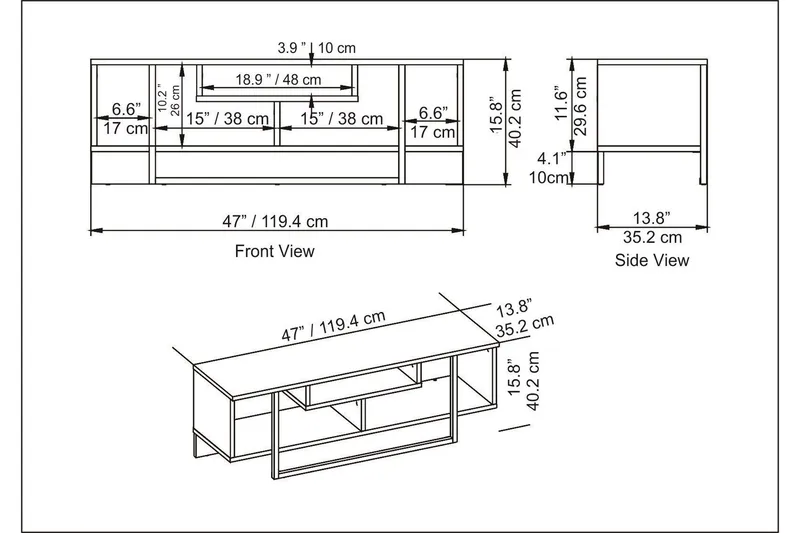 Andifli Tv-benk 120x40,2 cm - Hvit - Møbler - Mediamøbel & tv møbel - TV-benk & mediabenk