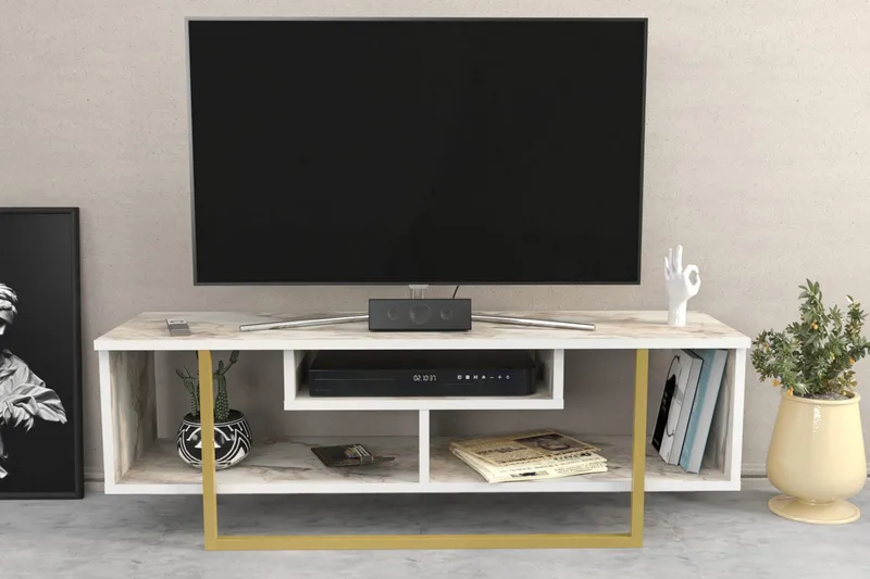Andifli Tv-benk 120x40,2 cm - Hvit - Møbler - Mediamøbel & tv møbel - TV-benk & mediabenk