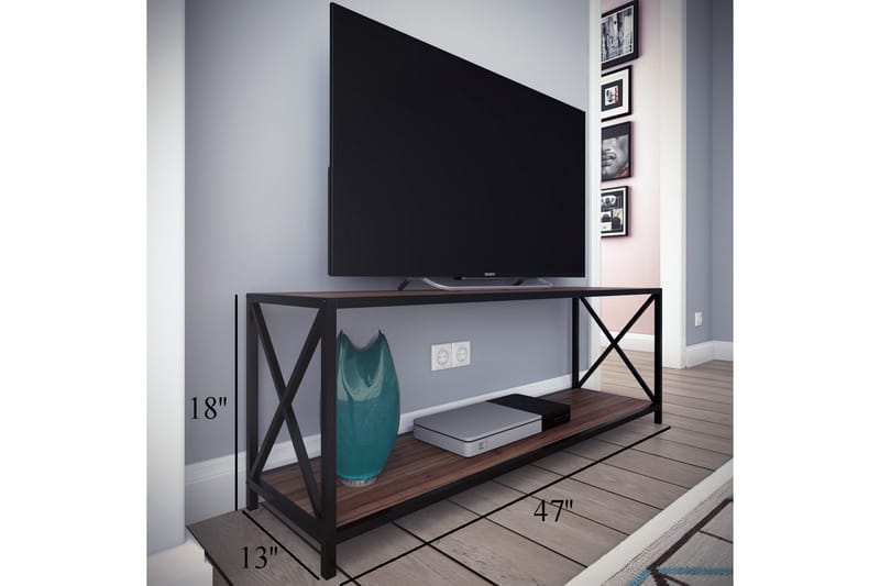 Andifli Tv-benk 120x45,7 cm - Brun - TV-benk & mediabenk