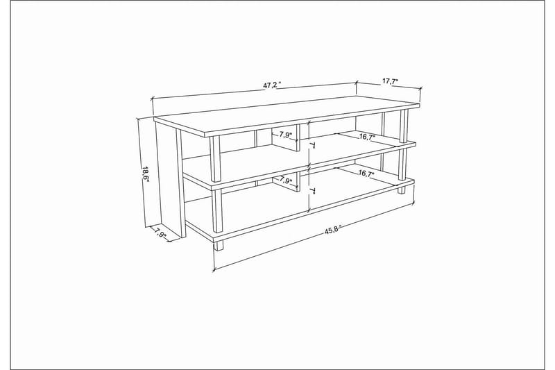 Andifli Tv-benk 120x47,4 cm - Svart - TV-benk & mediabenk