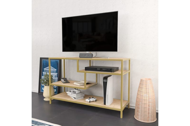 Andifli Tv-benk 120x75 cm - Gull - TV-benk & mediabenk