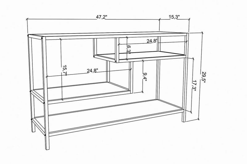 Andifli Tv-benk 120x75 cm - Gull - TV-benk & mediabenk