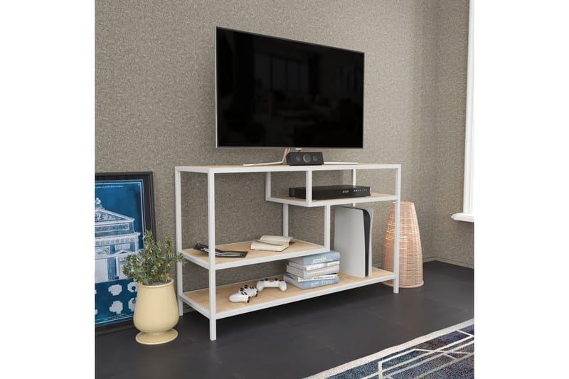 Andifli Tv-benk 120x75 cm - Hvit - TV-benk & mediabenk