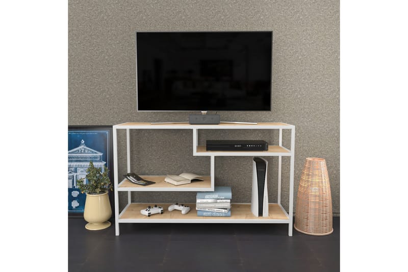 Andifli Tv-benk 120x75 cm - Hvit - TV-benk & mediabenk