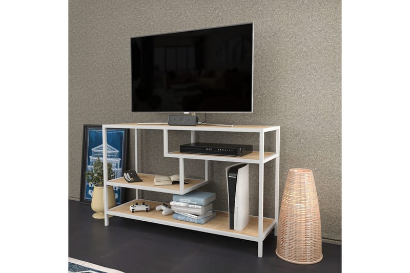 Andifli Tv-benk 120x75 cm - Hvit - TV-benk & mediabenk