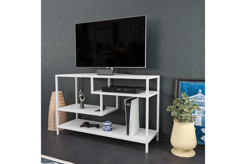Andifli Tv-benk 120x75 cm - Hvit - TV-benk & mediabenk