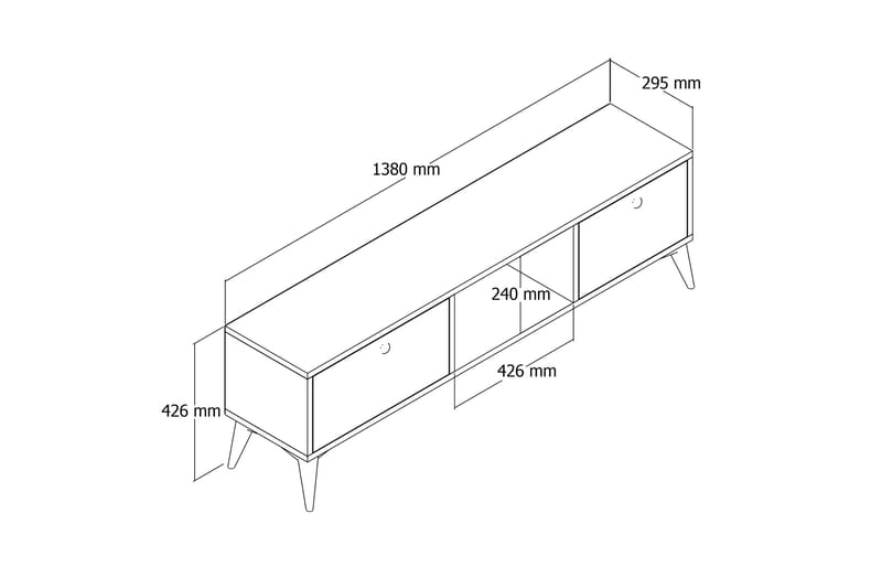 Andifli Tv-benk 138x42,6 cm - Brun - Møbler - Mediamøbel & tv møbel - TV-benk & mediabenk