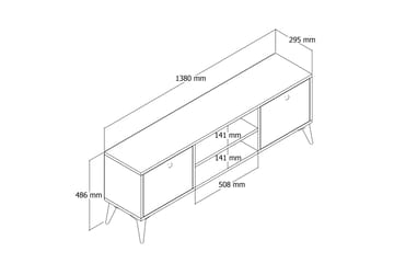 Andifli Tv-benk 138x42,6 cm - Brun - Møbler - Mediamøbel & tv møbel - TV-benk & mediabenk